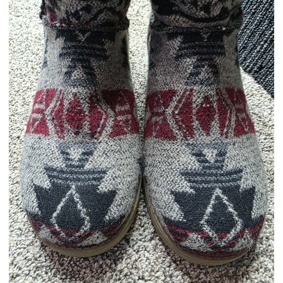 Indigo Rd Boots Size 8.5 Aztec Sherpa Lined Gray Red Winter Southwestern Boho - Picture 5 of 11